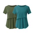 thumbnail image 2 of Vêtements de Grossesse Offres de l'Action de Grâce Liquidation Été Vêtements de Maternité pour Femmes Col Rond Manches Courtes Volants Pli Hauts de Grossesse, 2 of 5