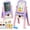 Purple, variant on AuntyFey Art Easel for Kids, Adjustable Double-Sided with Chalk Board & Magnetic Whiteboard for Toddlers, Blue & Red