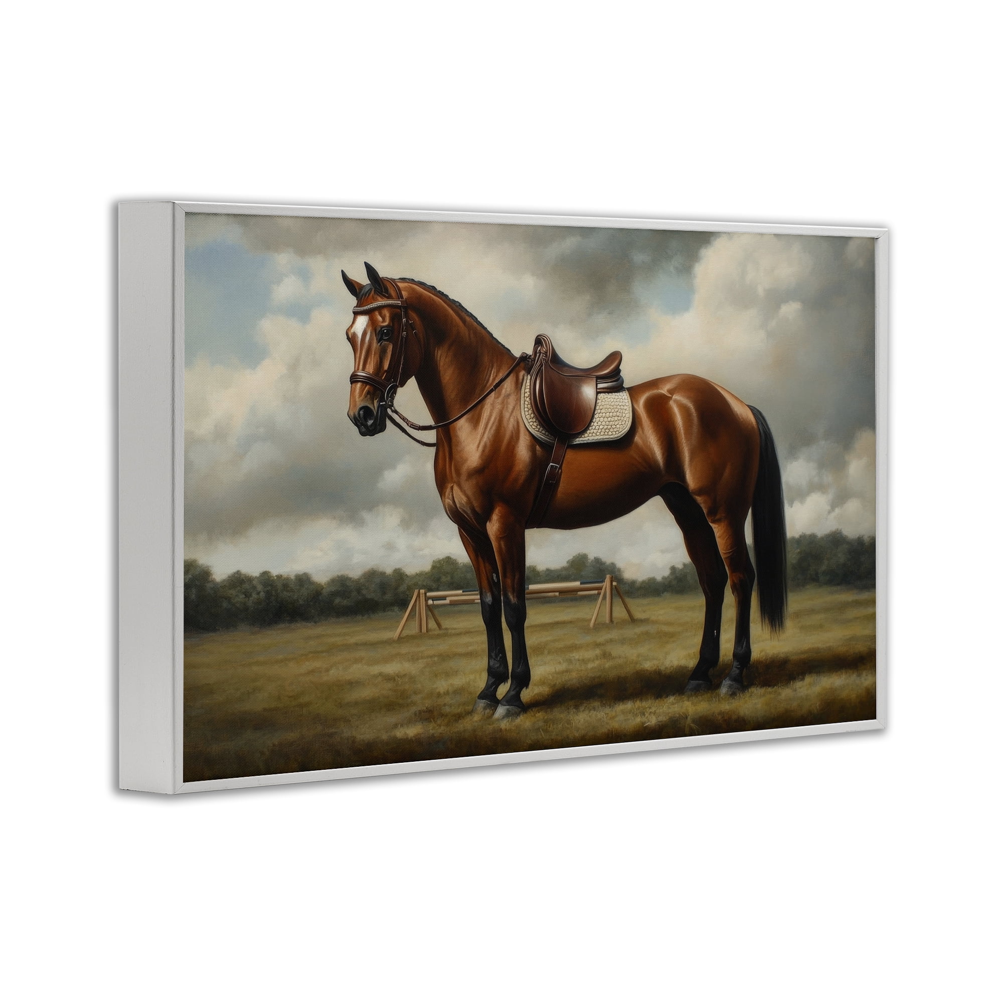 Stupell Industries Red Mare in Pastoral Landscape White Framed Giclee Art, design by Petal Prints Design