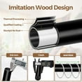 thumbnail image 5 of 1 Inch Wood Double Curtain Rods for Windows 66 to 120 Inches (5.5-10 Feet), Heavy Duty Decorative Curtain Rods, Wooden Drapery Rods with Leaf Pattern Finials, Black, 5 of 9