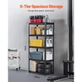 thumbnail image 5 of Storage Shelves, 5 Tier Garage Storage Shelving, Adjustable Metal Shelves for Garage Shelves Utility Rack Shelf Ideal for Kitchen, Warehouse, Basement, Black, 5 of 6