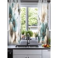 thumbnail image 2 of Teal Tulip Butterfly Sheer Curtains 54 Inch Length 2 Panels Set for Living Room/Bedroom, Beige Turquoise Floral Blue Coastal Kitchen Curtains Grommet Semi-Sheer Curtains Window Treatments 42"x54"x2, 2 of 7