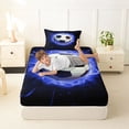 thumbnail image 4 of Erosebridal Soccer Ball Games Kids Twin Sheet Sets,Black Blue Bedding For Football Lovers 3 Pieces, 4 of 6