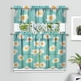 thumbnail image 2 of Breakfast-Inspired Kitchen Curtains 3-Piece Set - Fried Egg Design Rod Pocket Tiers & Valance, Food & Cooking Decor, Light Filtering Short Curtains for Farmhouse Windows, 2 of 5