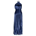 thumbnail image 6 of Einccm Women Halterneck Backless Maxi Dress Sleeveless Solid Casual Long Dress with V Neck and Slit Hem for Summer Beach Vacation Parties Weddings, 6 of 8
