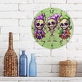 thumbnail image 3 of Skeletons Halloween Style Round Wall Clock Silent Analog Battery Operated Gold Pointer Home Decor 9.84" Diameter, 3 of 11