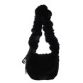 thumbnail image 1 of Bolso mini de color liso peludo estilo otoño e invierno, bolso de mujer de moda informal debajo del brazo, bolso de felpa de estilo moderno, 1 of 6