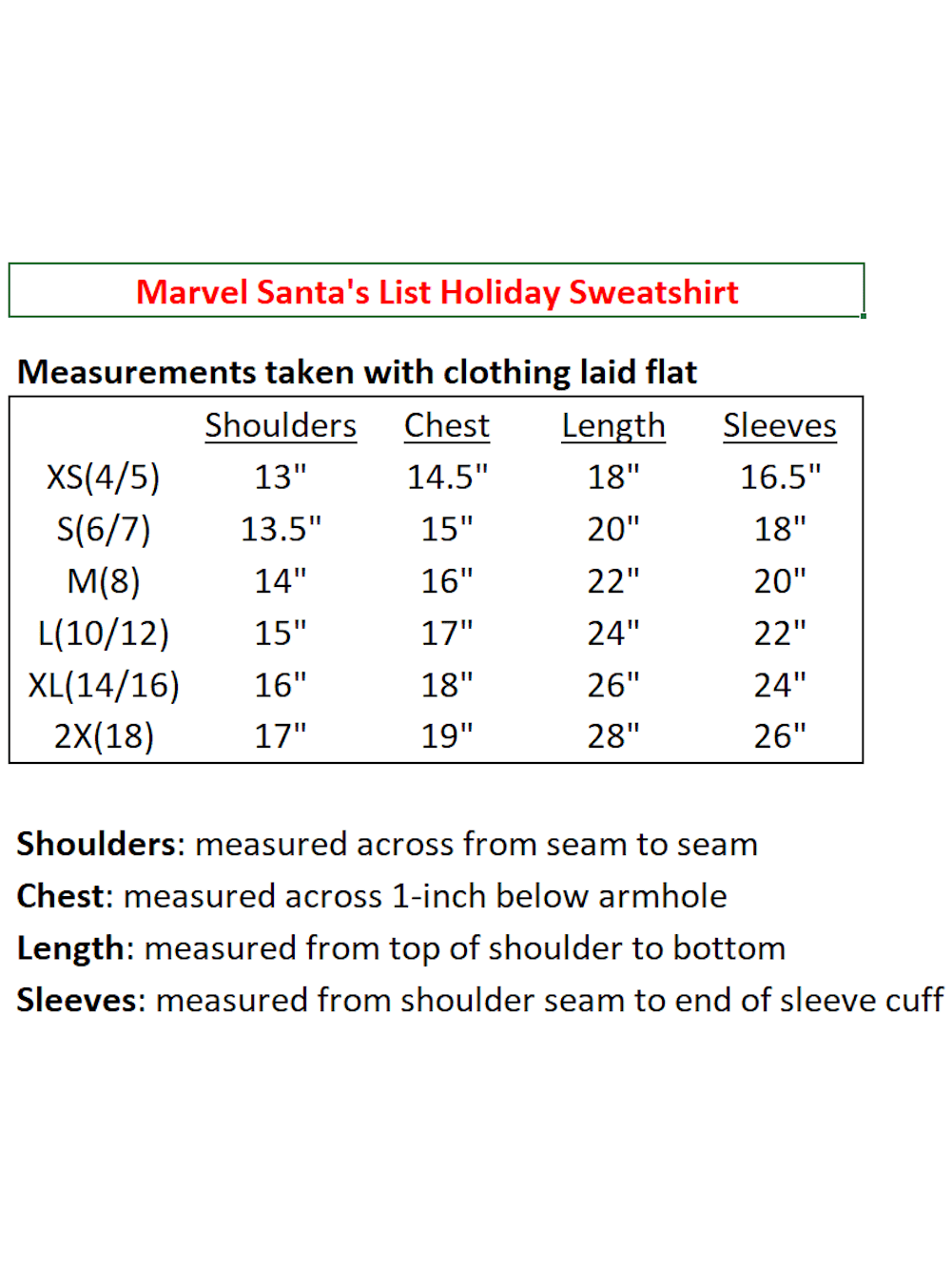 Marvel Boys' Santa's List Holiday Sweatshirt, Sizes 4-18