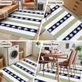 thumbnail image 6 of Sea Turtle Green Stripes Washable Area Rugs 2.7'x5', Black White Green Stripe Decor Low Pile Throw Living Room Rug Non-Slip Sturdy Edge Binding Carpet for Indoor Entryway Bedside Kitchen, 6 of 9