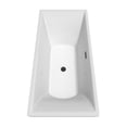 thumbnail image 3 of Maryam 71 Inch Freestanding Bathtub in White with Floor Mounted Faucet, Drain and Overflow Trim in Matte Black, 3 of 5
