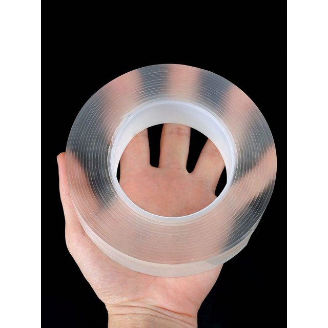 1 Roll 3m/1 Roll 5m Reusable Transparent Double Sided Acrylic Tape, Cuttable, Wall Mounting, No-Residue Strong Adhesive
