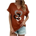 thumbnail image 1 of Pompotops T-shirt Décontracté à Manches Courtes et Col en V Imprimé pour Femmes, 1 of 9