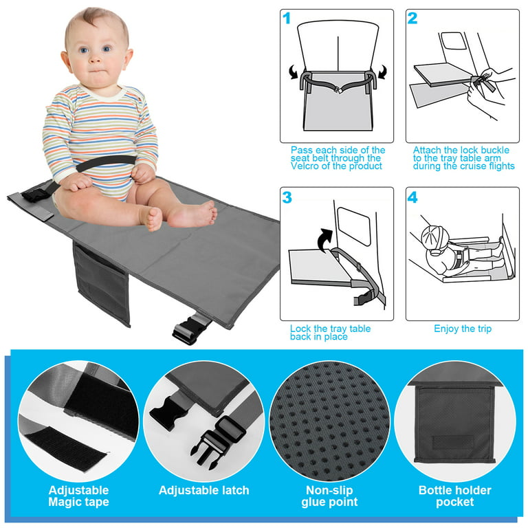 Airplane Seat Extender for Kids,Toddler Airplane Bed,Airplane Must Haves  for Toddlers,Toddler Airplane Travel Essentials,Waterproof Airplane Seat