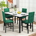 thumbnail image 6 of AWQM 4 Person Dining Table Set, White Marble Dining Table with 4 Velvet Upholstered Chairs, Space Saving Dining Table, Breakfast Table, Breakfast Table for Kitchen, Living Room and Breakfast Corner., 6 of 7