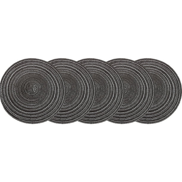 Manteles individuales redondos, manteles individuales bohemios, manteles individuales de tela, manteles individuales tejidos rústicos para mesa de comedor, manteles individuales circulares, manteles