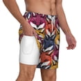 thumbnail image 2 of Kdxio Fox Face Print Men'S Swim Trunks With Compression Liner 7 Inch Inseam Quick Dry Swim Shorts, 2 of 7