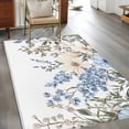 thumbnail image 3 of Rectangle Area Rug 4x6ft, Blue Flower Spring Wildflower Non-Shedding Washable Area Rug, Watercolor Floral on White Non Slip Low-Profile Rugs for Living Room, Bedroom Dining Room, 3 of 9