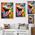 thumbnail image 4 of Designart "Colorful Cubist T-Rex I" Animals Framed Wall Art - Modern Colorful Dinosaur Living Room Framed Canvas Art, 4 of 6
