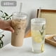 thumbnail image 4 of 2X de Vidrio de 600 Ml, de Café con Leche con Tapa y Pajita, de Agua A Rayas Transparentes, Vasos para Beber, de Té para Jugo, 4 of 4