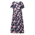 thumbnail image 3 of AOOCHASLIY Ladies Dresses Women's Round Neck Trendy Casual Solid Color Slit Irregular Sleeveless Dress Skirt Zipper Dress, 3 of 7