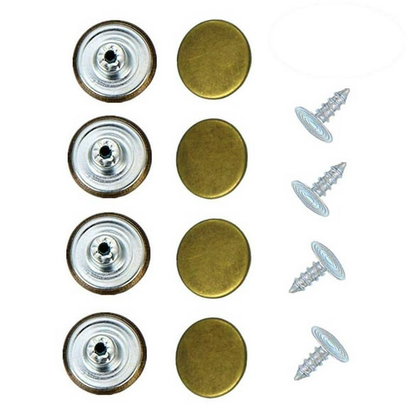 40 Sets 17mm Metal Jeans Buttons and Rivet Fasteners for Sewing Clothes Accessories, Bronze Combined Buttons