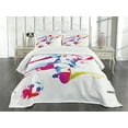 thumbnail image 3 of Ambesonne Sports Lover Quilted Bedspread Set 3 Pcs, Soccer Kicks the Ball, Queen Size, Multicolor, 3 of 5