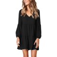 thumbnail image 1 of Vestido túnica de verano para mujer, escote en V, vestidos casuales fluidos y holgados, 1 of 7
