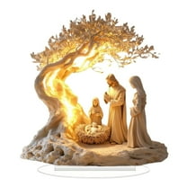 2D Jesus Birth Figurine Christmas Statue Gift Collection for Home Decor Artwork