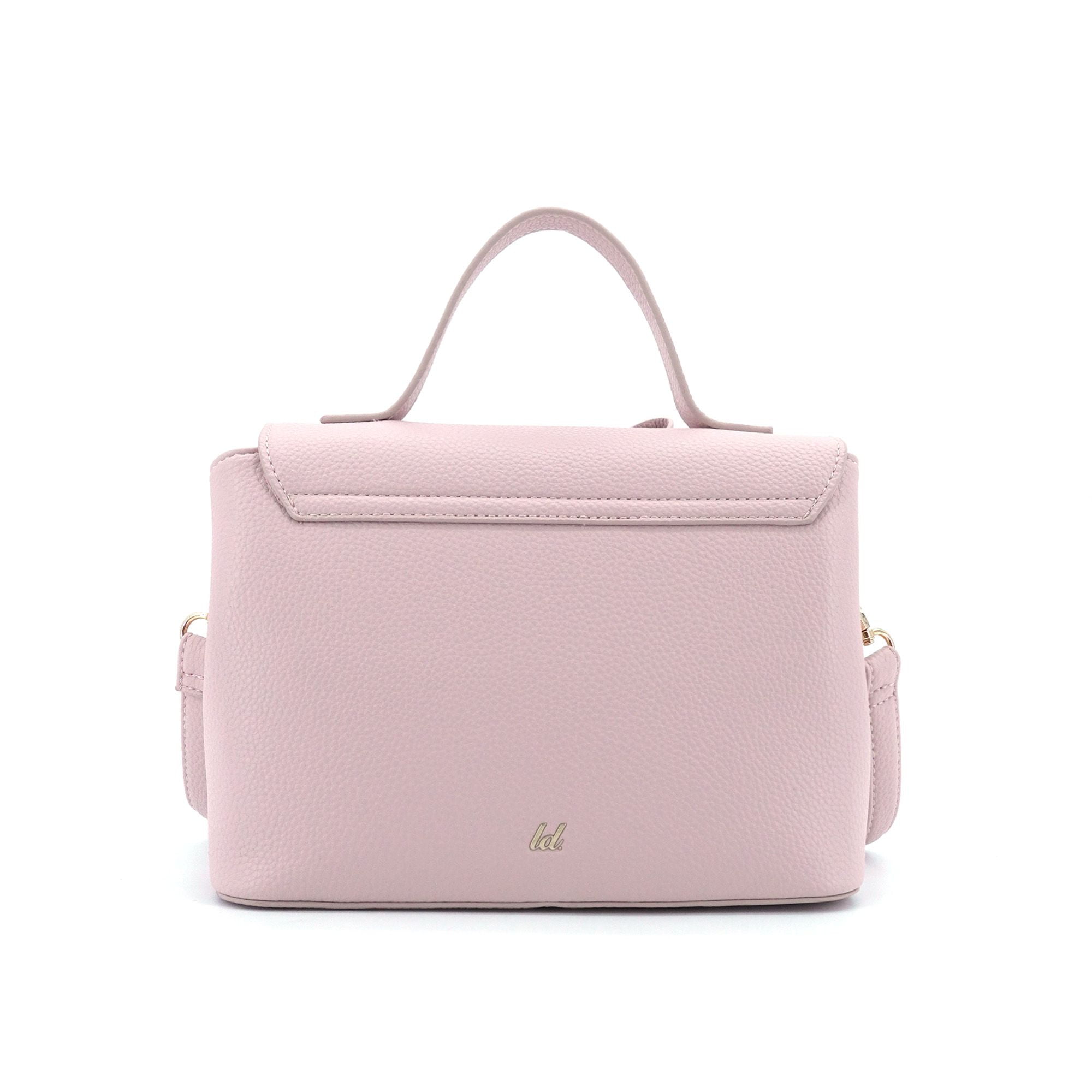 LIKE DREAMS Womens's Vegan Leather Adjustable Detachable Strap Zoey Double Bow Crossbody Bag, Blush