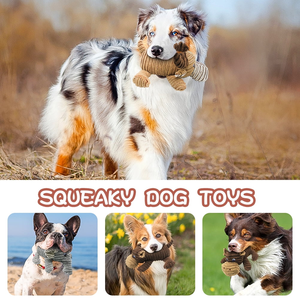 Pet Qwerks Dog Squeak Toys with Cute Funny Sounds to keep boredom at bay Choose from Various Animal Characters Fun Interactive Squeaky Plush Pet Toy 
