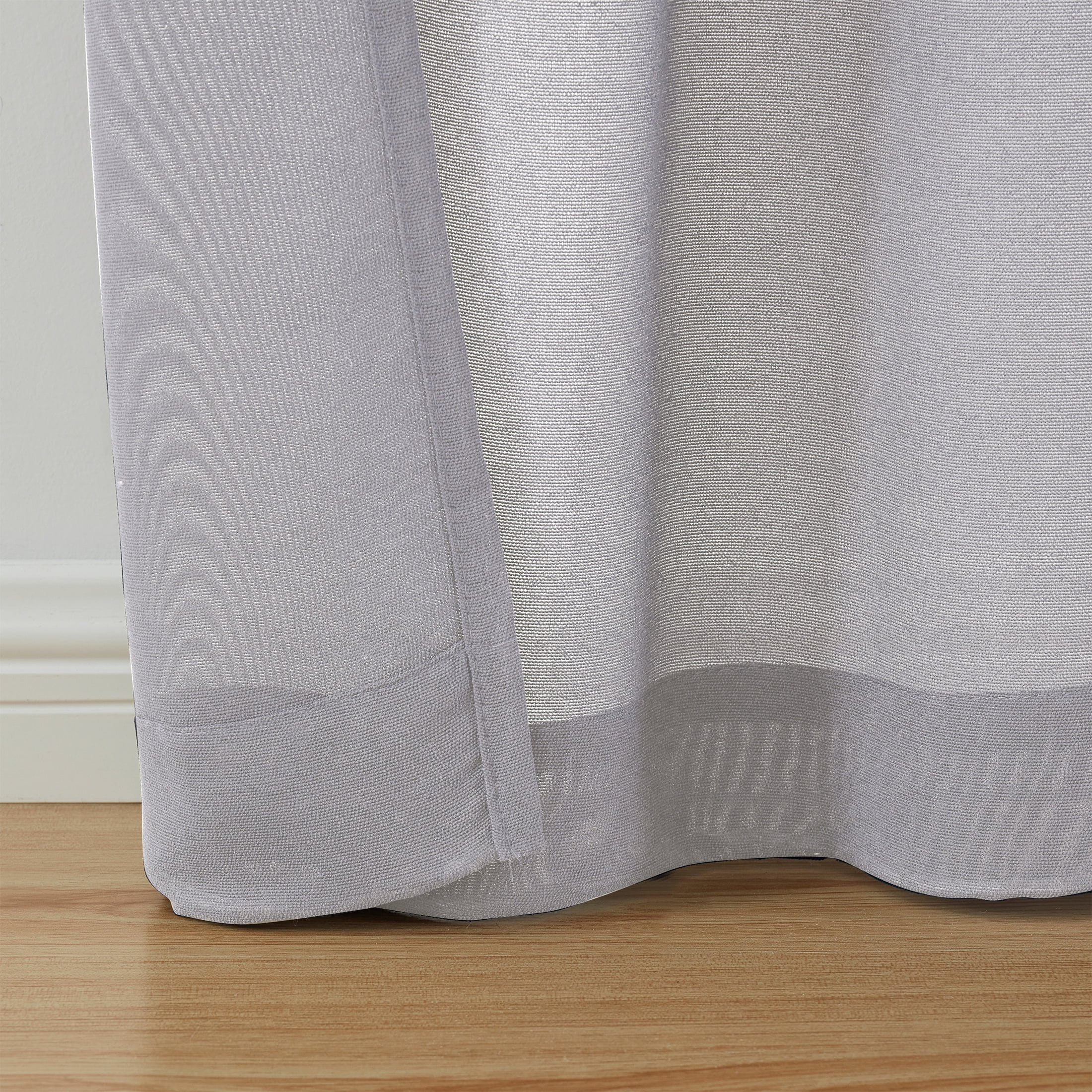 Mainstays Light Filtering Tab Top Curtain Panel Set, Set of 2, Grey, 37" W x 84" L