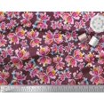 thumbnail image 2 of Soimoi Purple Rayon Fabric Insect Watercolor Fabric Prints by Yard 56 Inch Wide, 2 of 3