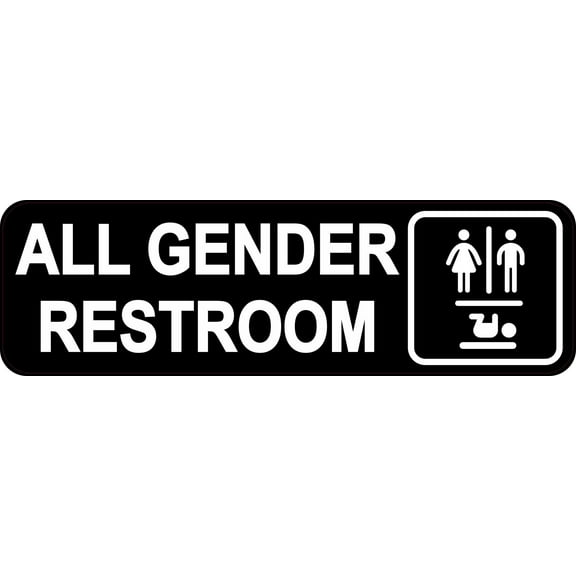 StickerTalk All Gender Restroom Vinyl Sticker, 10 inches x 3 inches
