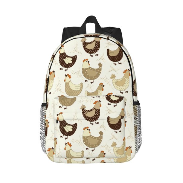 Easygdp Chicken Cartoon Mochila Ligera de 15 Pulgadas para Estudiantes, Mochila Cómoda para la Escuela y Viajes, Correas Ajustables