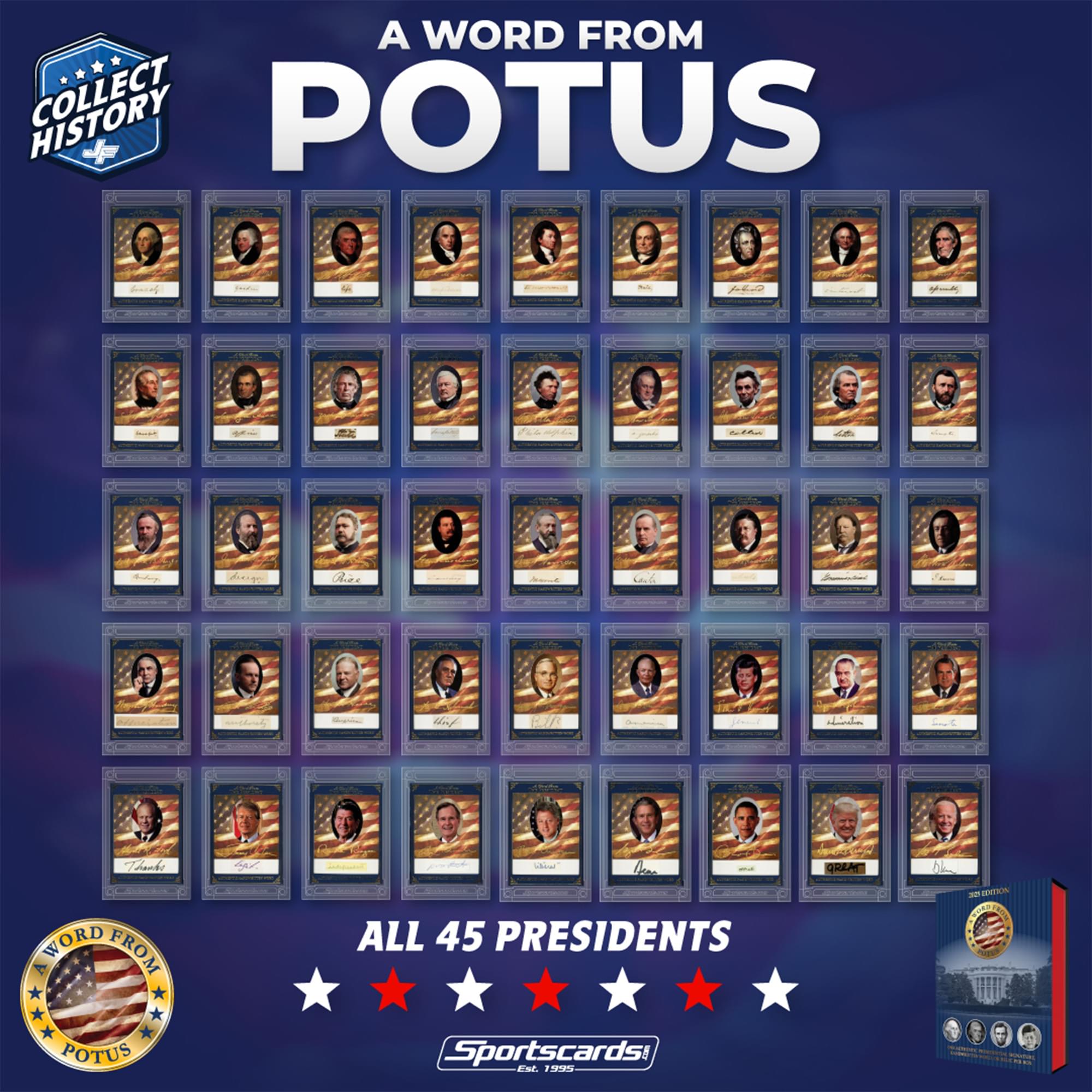 Sportscards.com 2025 POTUS A Word from The President of the United States Trading Card Box