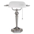 thumbnail image 1 of Alera LMP538BN Brossé Nickel & Blanc Bankers Lampe, 1 of 4