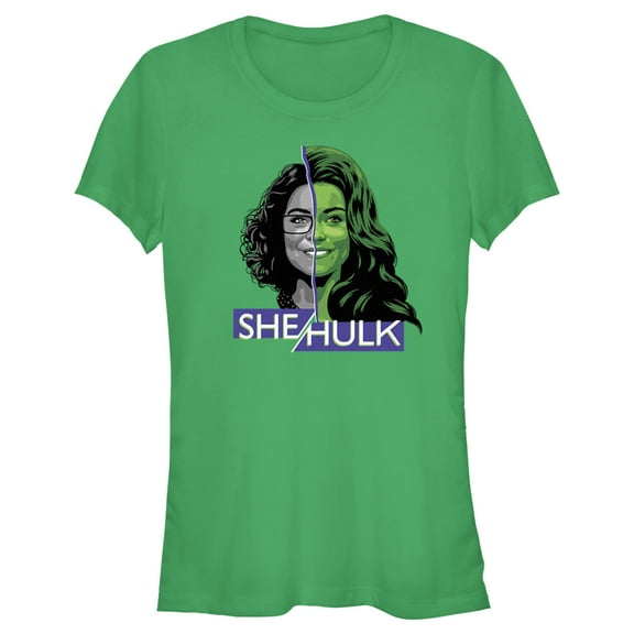 Junior's She-Hulk: Attorney at Law Half Lawyer Half Hero  Graphic Tee Kelly Green Medium