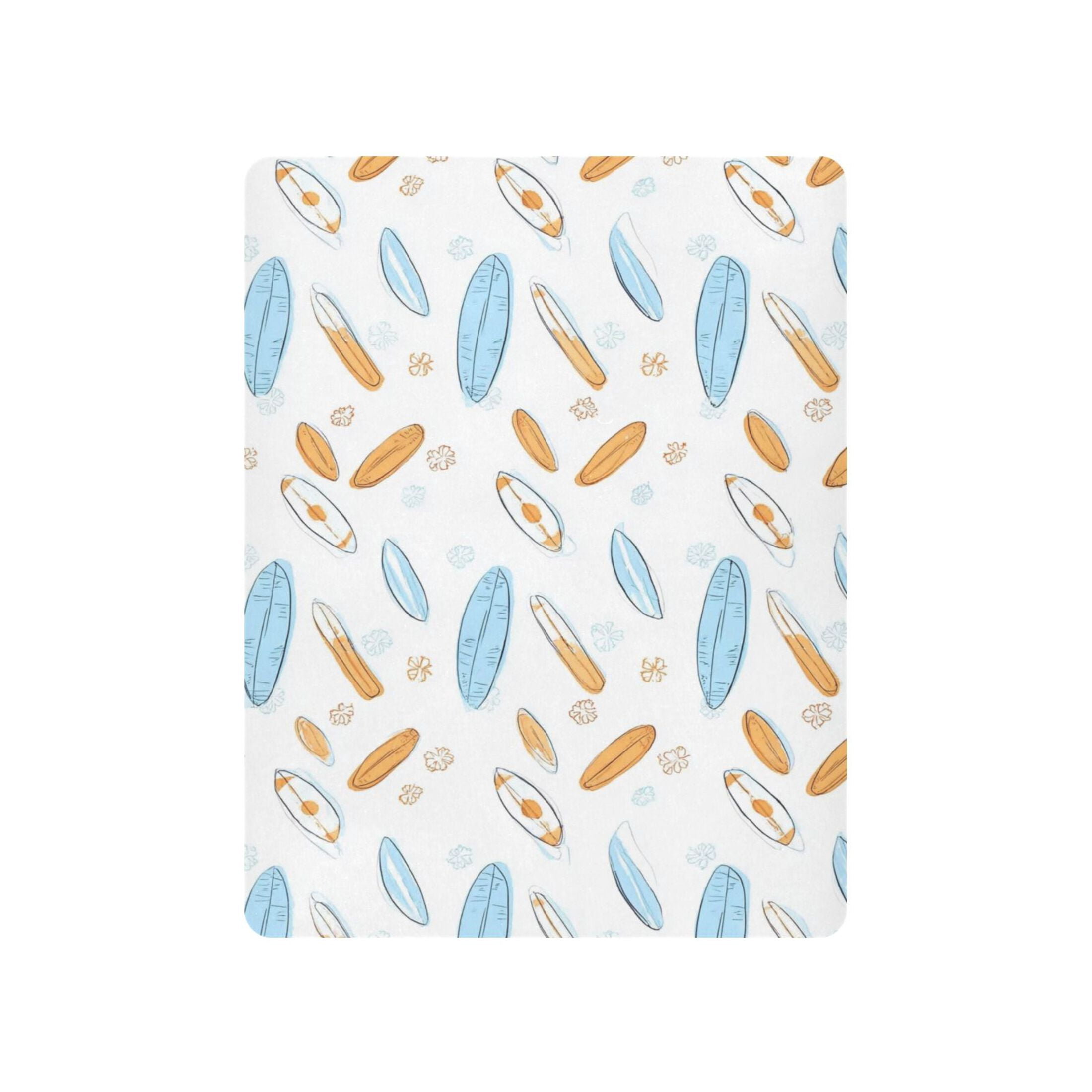 Baby Essentials 52”x 28”- Standard Cotton-like Modal Elastic- Surfboard Design Crib Sheets for Newborns and Toddlers