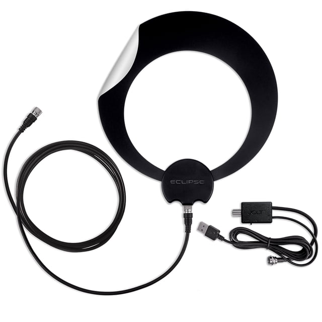 ClearStream Antenne Eclipse UHF Intérieure avec Portée de 50 Miles et Amplificateur USB
