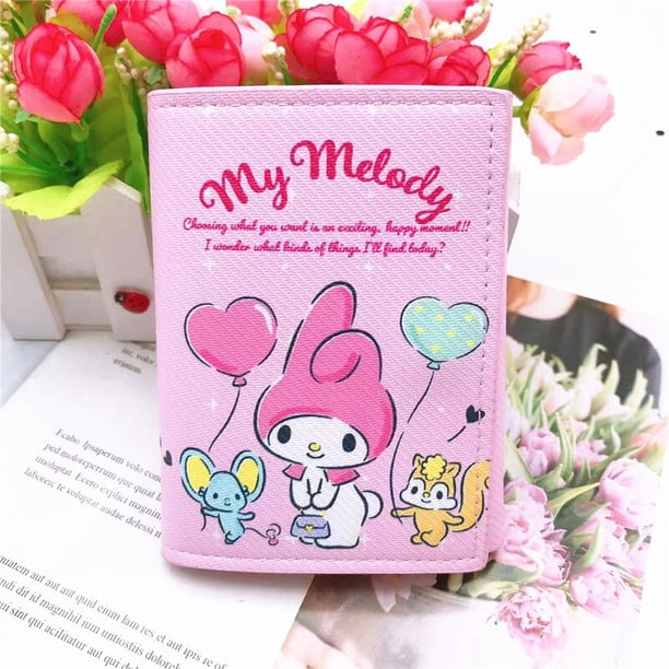 Monedero de PU de Sanrio Kuromi Cinnamoroll, monedero de dibujos animados, My Melody, Pompón, Purin, llavero, Mini bolso de mano gym unisex