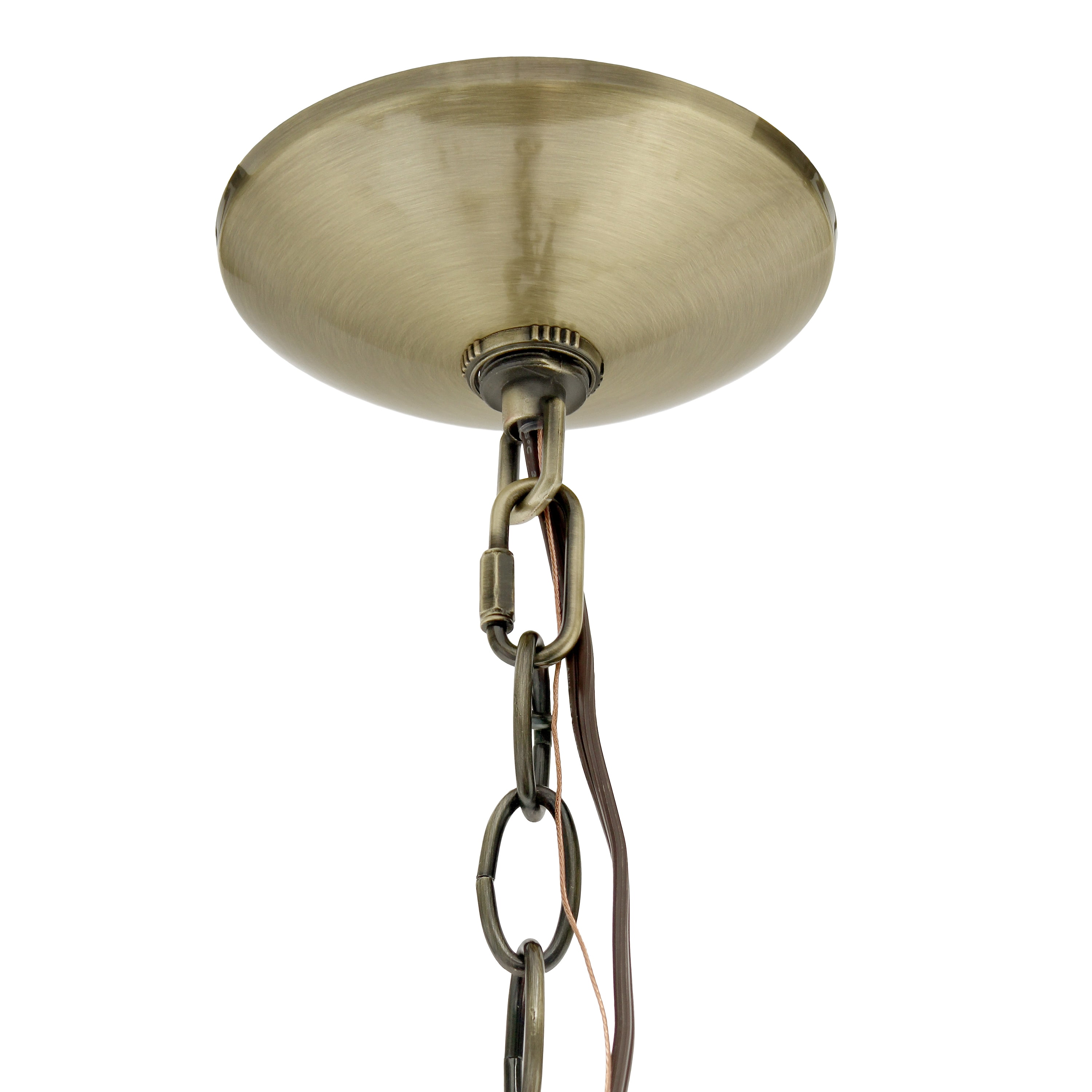 Lalia Home 3-Light 15" Clear Glass And Metal Hanging Pendant Chandelier, Antique Brass