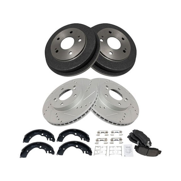 Brake Pad Rotor Shoe Drum Kit - Compatible with 1997 - 2001 Honda CR-V 1998 1999 2000