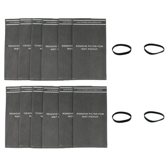 LEFU Wet Dry Filter Bags for 2-2.5 Gallon Vacuum Stinger Craftsman Husky Shop Vac Powerhead Bucket Compatible 12 Pack with Rubber Bands Grey Cloth