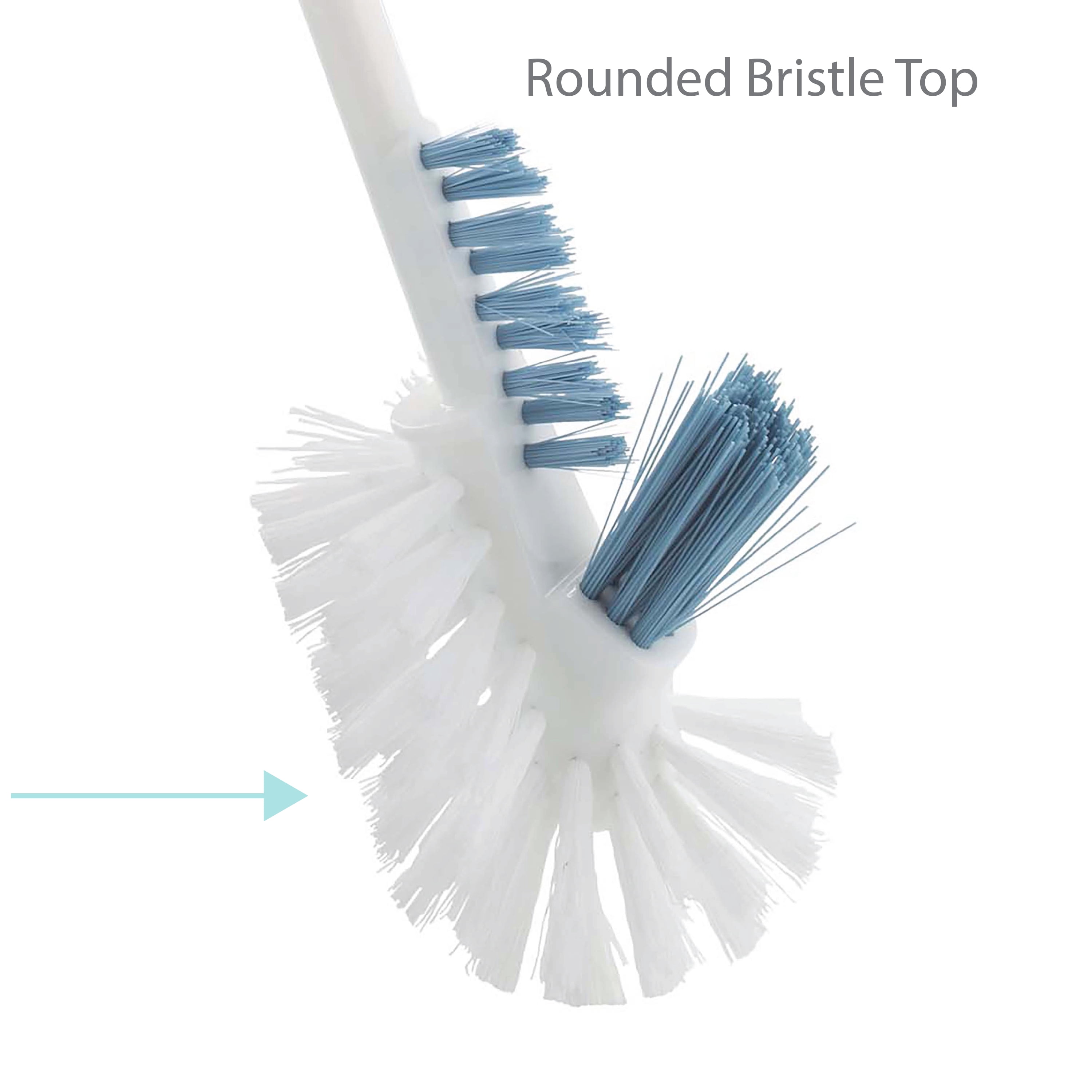 Bath Bliss 2 Pack Toilet Brush with Rim Scrubber, Blue