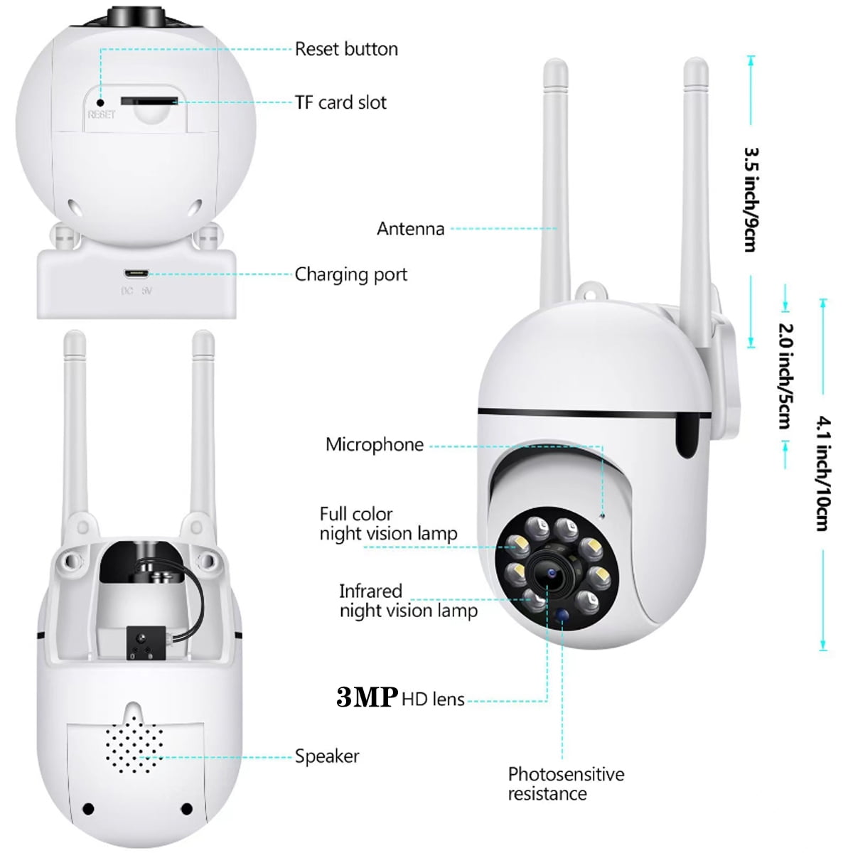 NEW Cámara IP de seguridad interiores vigilancia WiFi 5G 1080P PTZ Alexa  Google