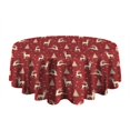 thumbnail image 5 of Red Christmas Deer and Tree Pattern Round Tablecloth 60"x60",Wrinkle Wipeable Table Cloth for Kitchen Dining Room Picnic Patio Party, 5 of 6