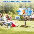 thumbnail image 3 of TAVR Mobile TV Stand with Power Outlet & Swivel Mount, Height Adjustable Rolling Cart for 32-60 inch TVs up to 88 lbs, Tiger Wood, 3 of 8