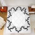 thumbnail image 5 of Manfei White Black Twin Sheet Sets,Modern Geometric Art Twin Fitted Sheet,Boho bohemian Flower Flat Sheet For Adults,Microfiber Bedroom Decor,3-Piece, 5 of 7
