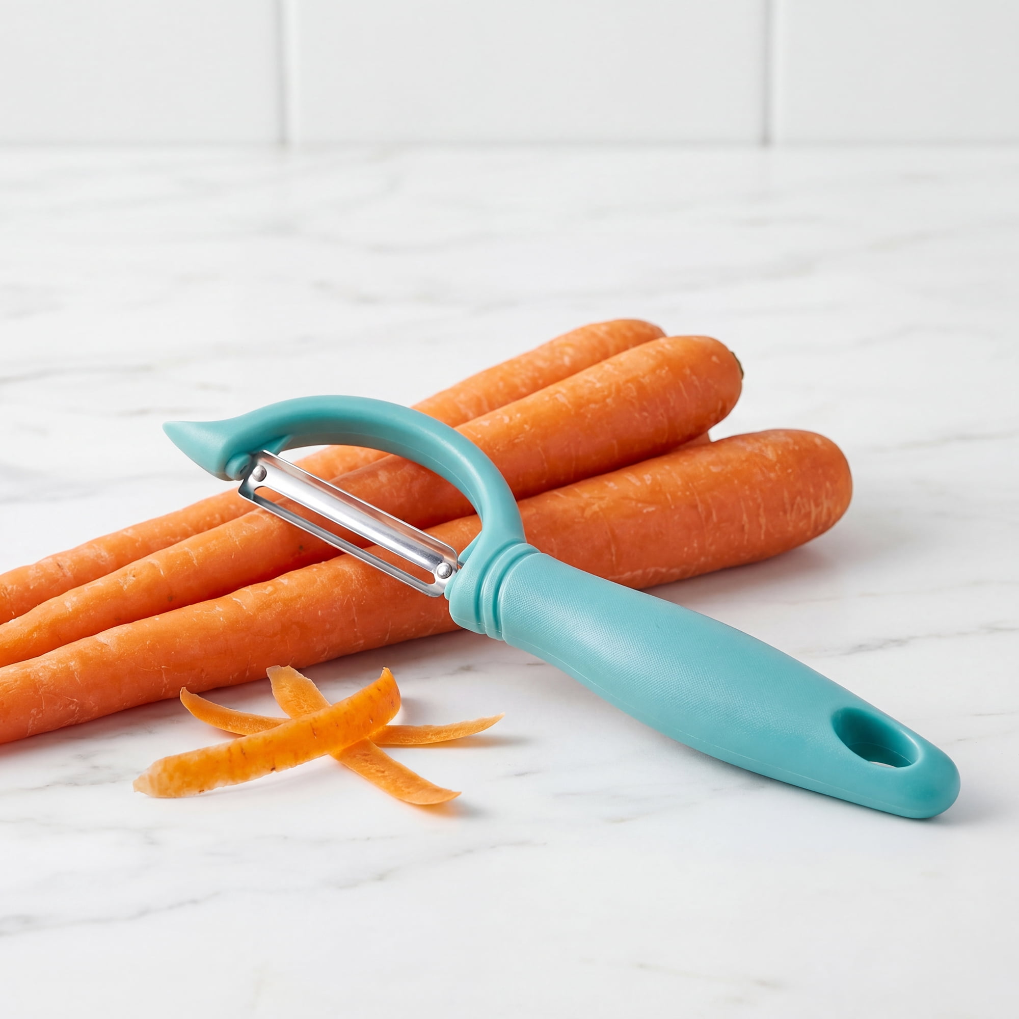 Unique Bargains Plastic Durable Potato Peeler with Ergonomic Handle Blue 7.1x1.3 inch