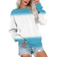 thumbnail image 1 of Gibobby Sudadera mujer Sudadera de manga larga con estampado gráfico de letras y cuello redondo para mujer(Azul celeste,G), 1 of 4